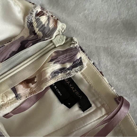 BCBGMaxAzria Strapless Dress in Cream, Brown, and Purple - Picture 6 of 6